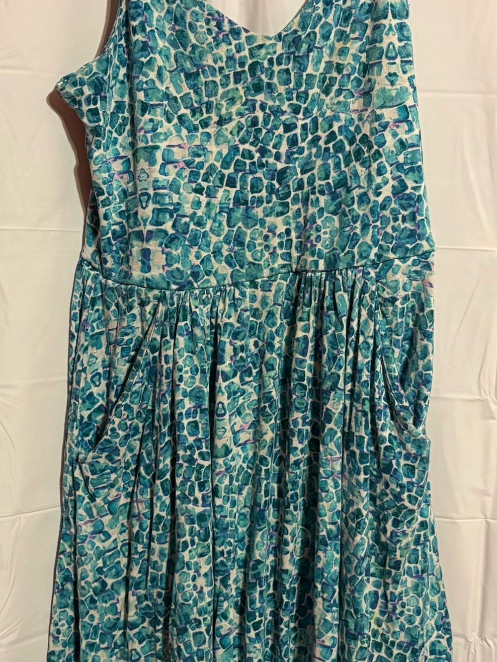 Cynthia Rowley Teal and Blue Printed Sundress